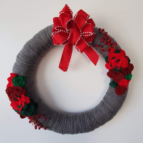 Handmade Farmhouse Holiday Wreath - Picture 1 of 6